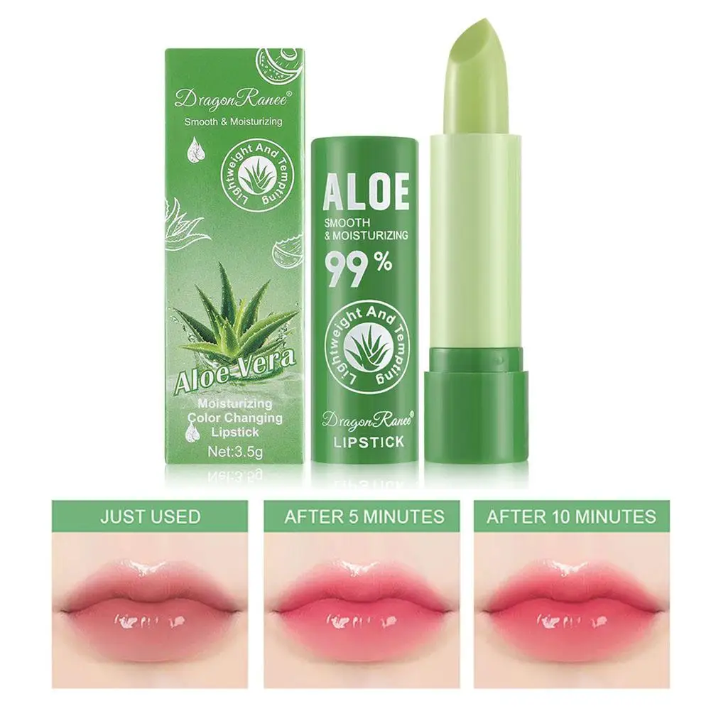 Aloe Vera Herbal Healthy Lip Blam Moisturizing Temperature-sensitive Color-Changing Lipstick Smoothing Nourishing Repairing Lips