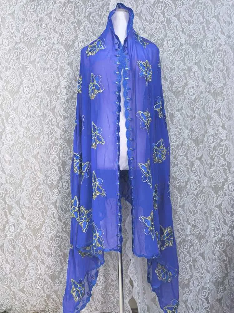 Schal Muslimische Afrikanische Tücher Chiffon Gute Qualität 2026 Neueste Afrikanische Muslimische Islamische Hijab Dubai Stickerei Schal Kashkha Dubai – Detail 31