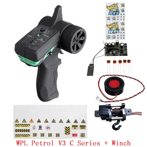 Upgrade Control Sound Group System V3 Transmitter DIY Receiver Board Horn Speaker 16A 30A ESC Winch Accessories For WPL Truck