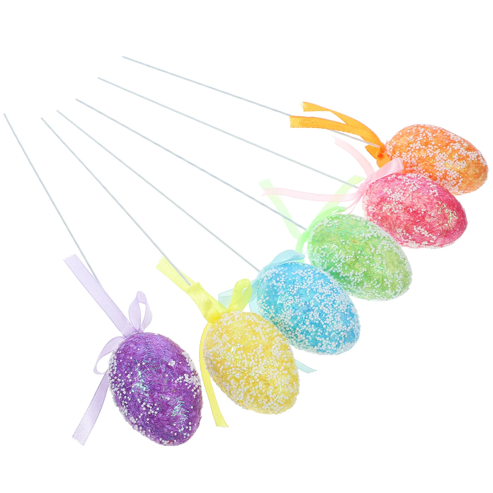 

6pcs Easter Egg Branches 4x6cm 6 Colors Artificial Foam Decorations DIY Floral Wreath Garland Easter Adornment
