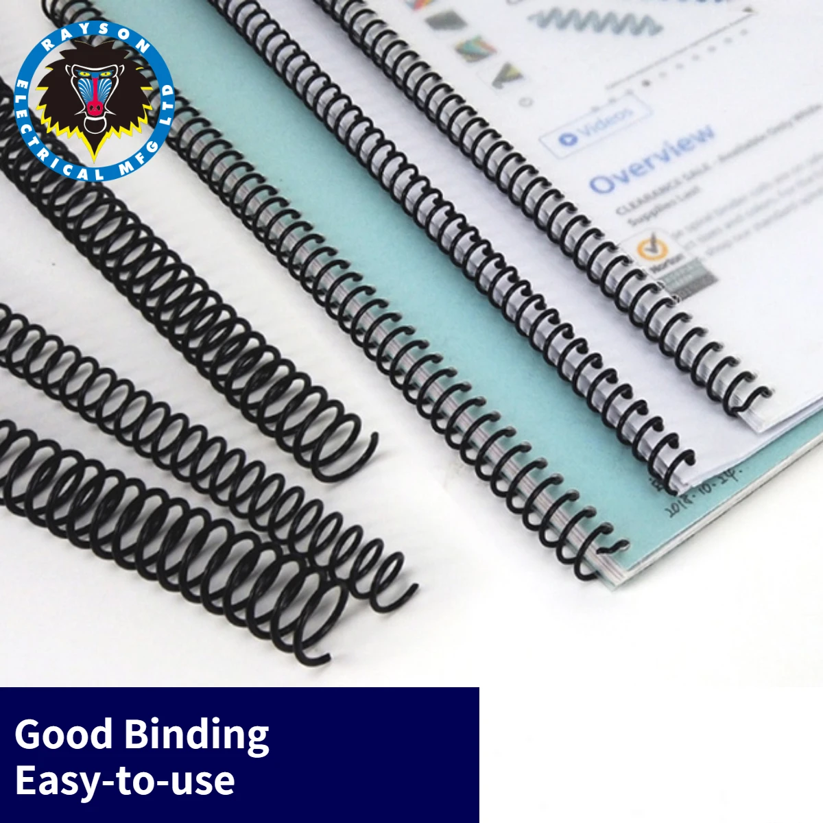 Plastic Spiral Binding Coil,Office Accessories,School Supplies and Home Used.Black.  Nice Stationery  for hole punch Note books