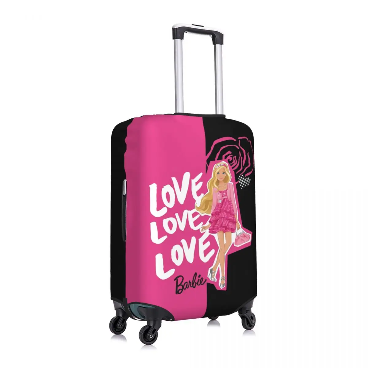 Juste de bagage de voyage Barbie personnalisée pour fille rose, housse de protection contre la poussière, housse de valise, convient à 18-32 po