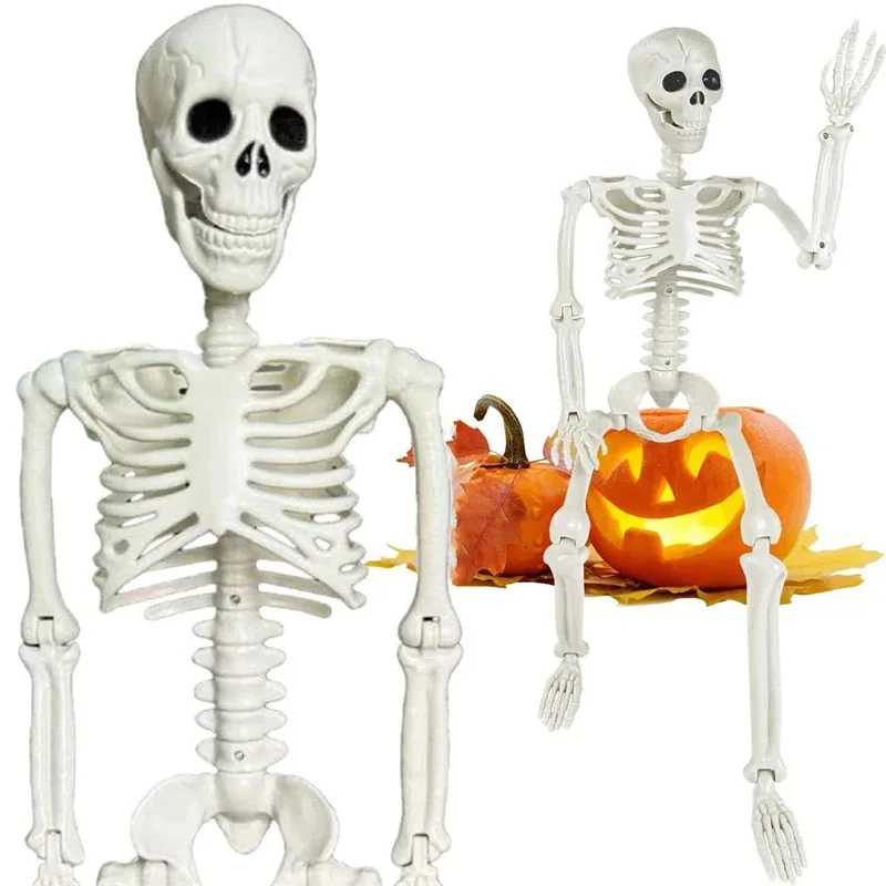

TOPLIVING 36Inch Halloween Skeleton Decor 3FT Posable Realistic Human Bones With Movable Joints For Party Haunted House Indoor O