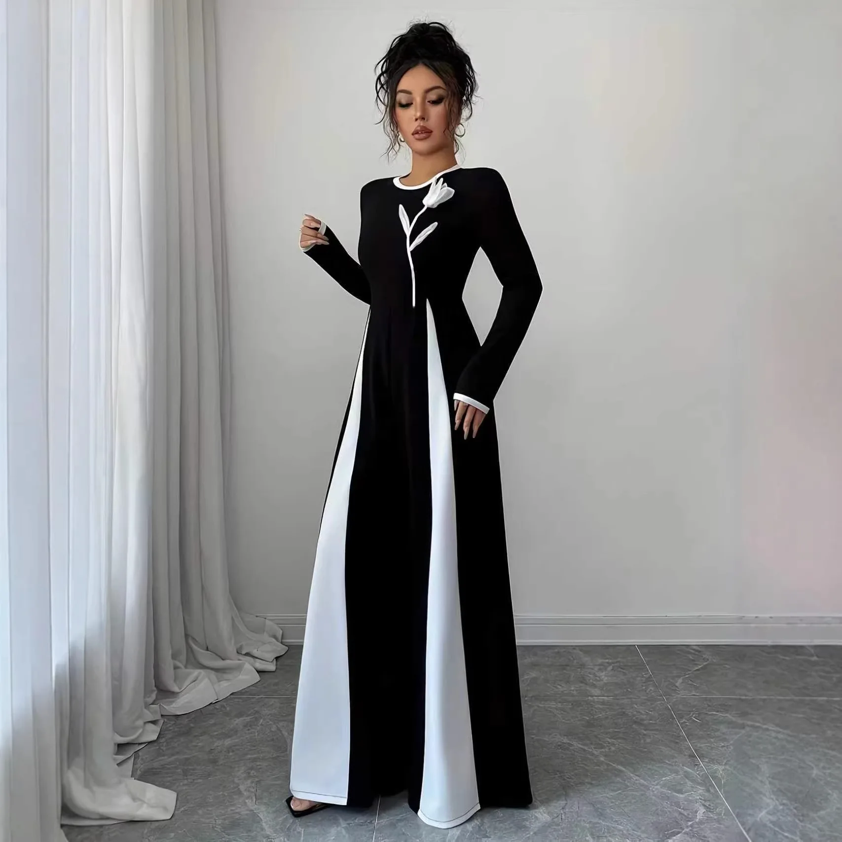 

Новинка 2026: Женский комбинезон больших размеров с длинным рукавом, круглым вырезом, завышенной талией, облегающий, винтажный, элегантный