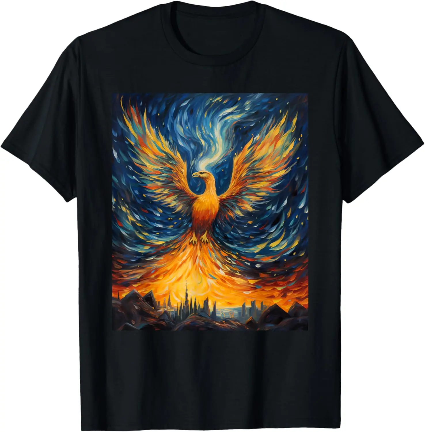 Surrealism Starry Night Phoenix T-Shirt