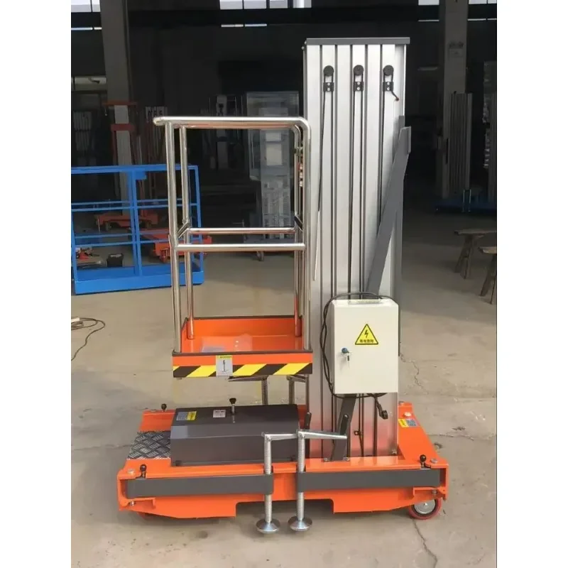 4M 6M 8M 9M 10M Aerial Work Electric Aluminum Alloy Single Mast Lifting Platform for Window Cleaning