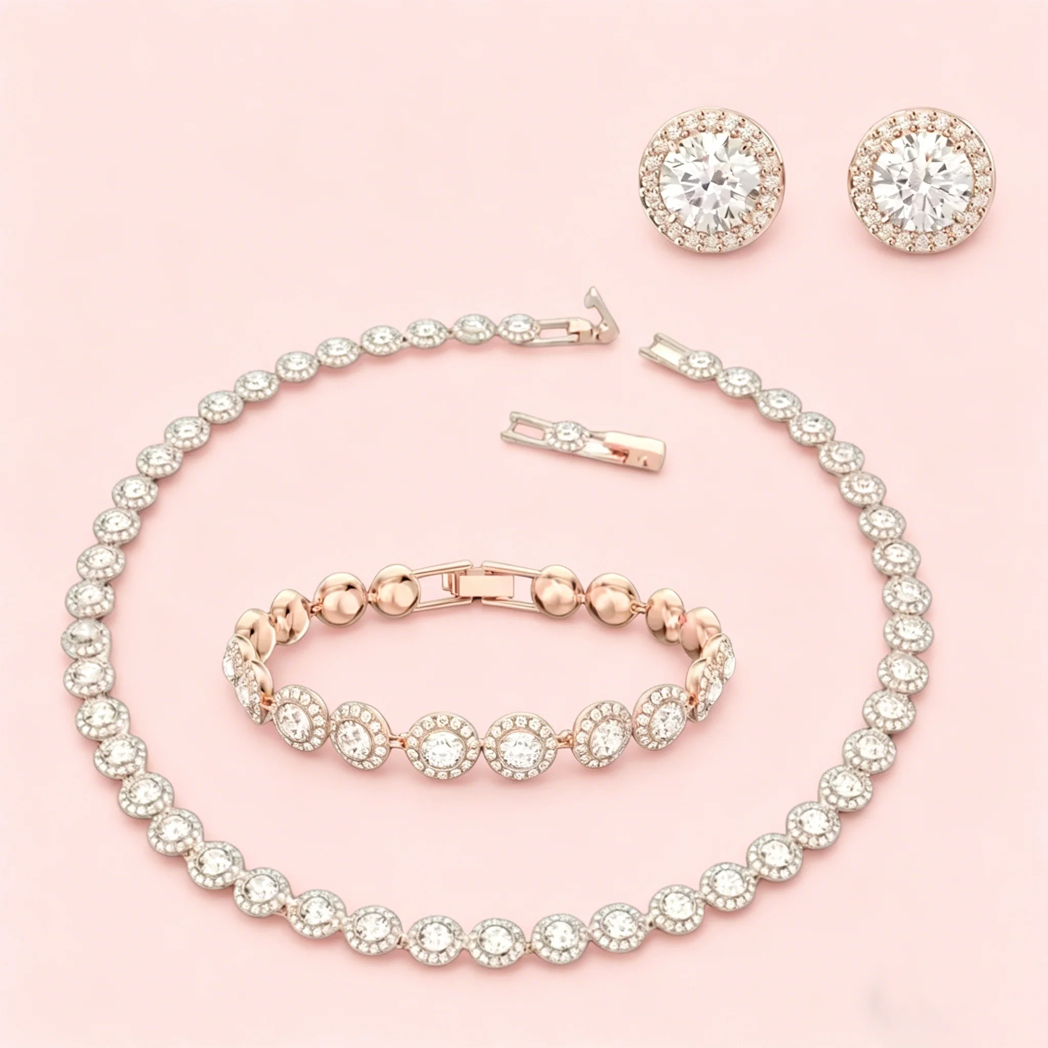 

2026 New Hot Selling High-end Design Necklace Pendant Earrings Bracelet Jewelry Set Exquisite Luxury Simple and Generous Gift