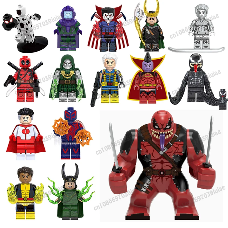 

BEAST KINGDOM Spider-Man Deadpool Iron Man Sunspot Mr.Sinister Loki Riot Cable Bricks Cartoon Character building block Birthday