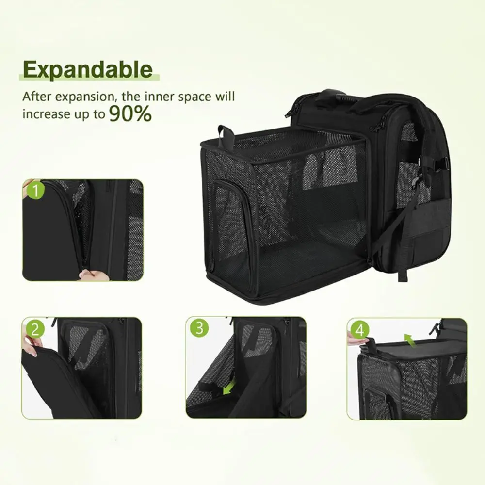 

Large Capacity Pet Carrier Backpack Breathable Adjustable Portable Puppy Backpack Foldable Expandable Cat Bag Pet Supplies