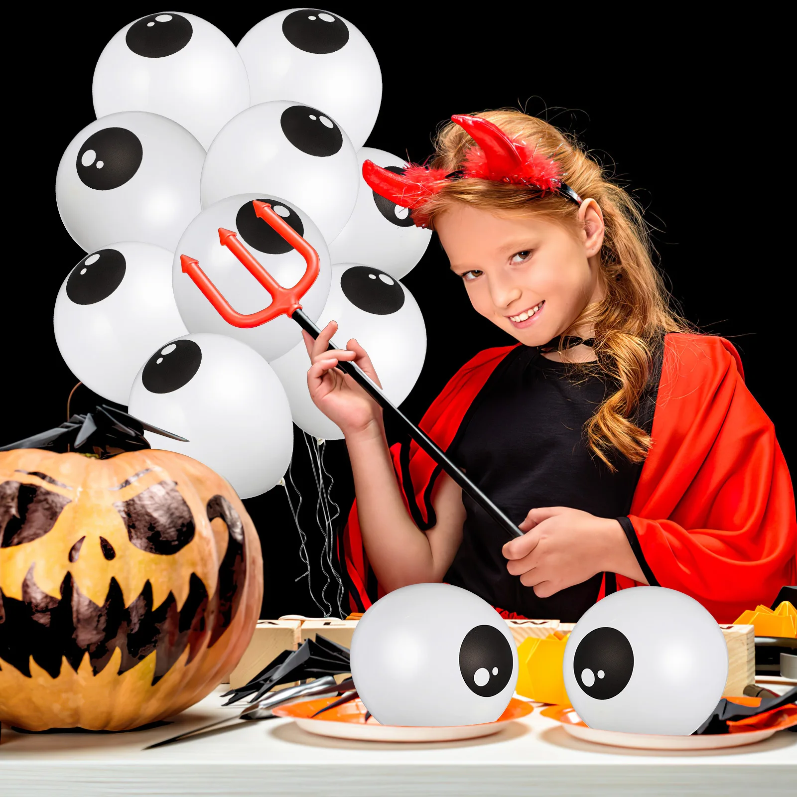 

100Pcs Halloween Party Eyeball Balloons Latex Balloons Spooky Decoration Balloon Bouquets Balloon Arch Creepy Halloween Supplies