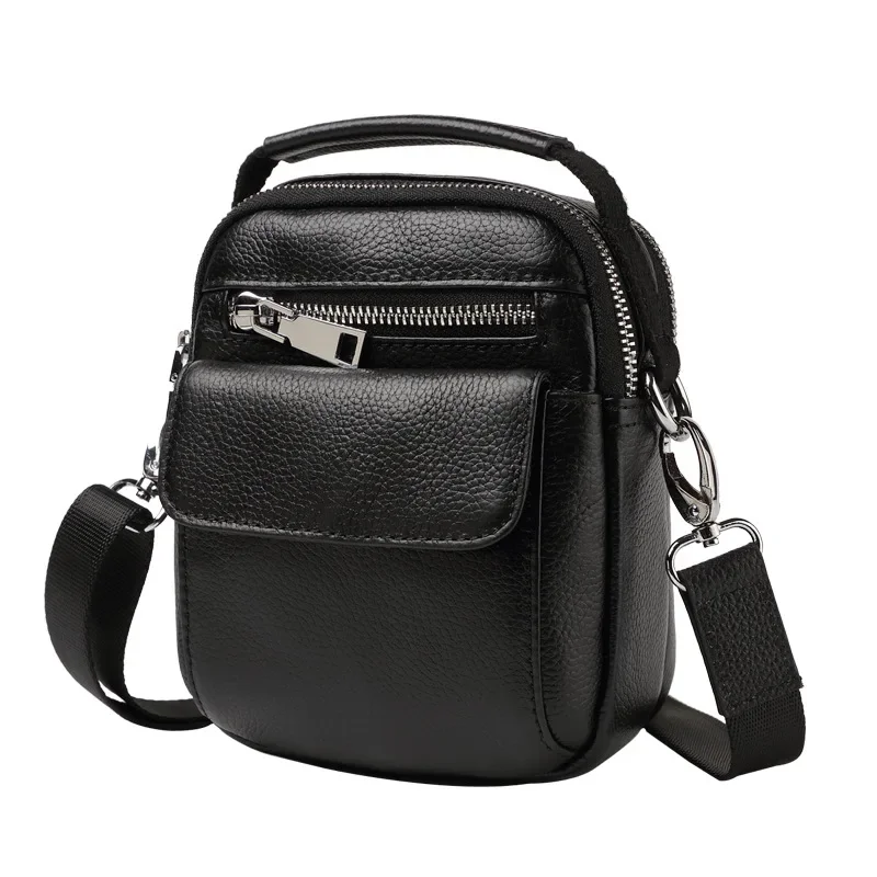 

Men's Leather Shoulder Bag Daily Travel Mini Casual Fashion Crossbody Bag Small Compact and Minimalist Handbag Messenger Bag