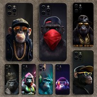 Monkey Gorilla Ape COOL Phone Case For Apple iPhone 15,14,13,12,11,Pro,X,XS,Max,XR,Plus,Mini Soft Black Cover