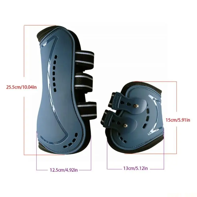 U2JB Equine Leg Guards with Shaped Shells and Hook-and-Loop Fasteners