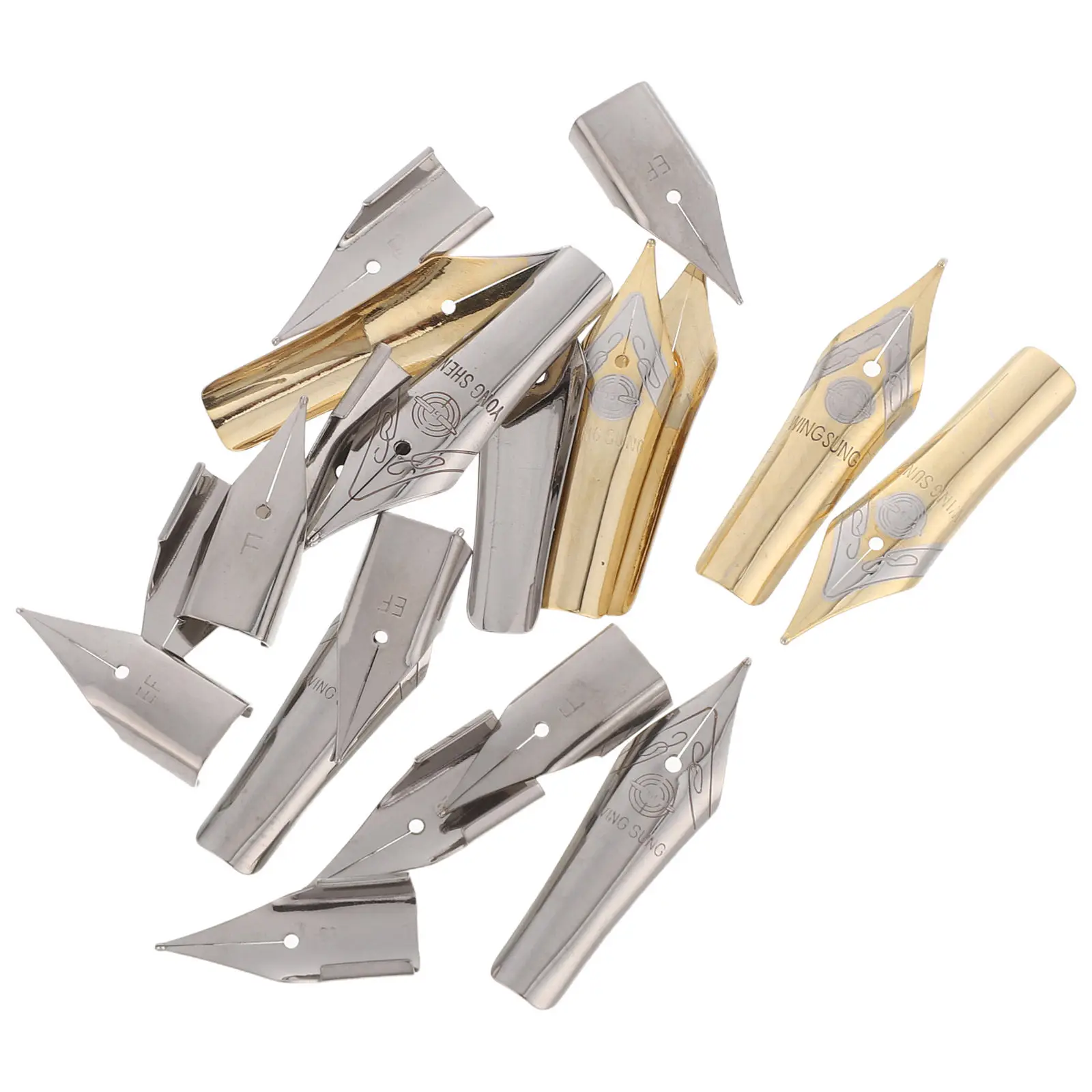 

20 шт. универсальных стальных сменных наконечников для перьевых ручек, тонкие металлические наконечники для каллиграфии, письма, рисования, подписи, запасные части