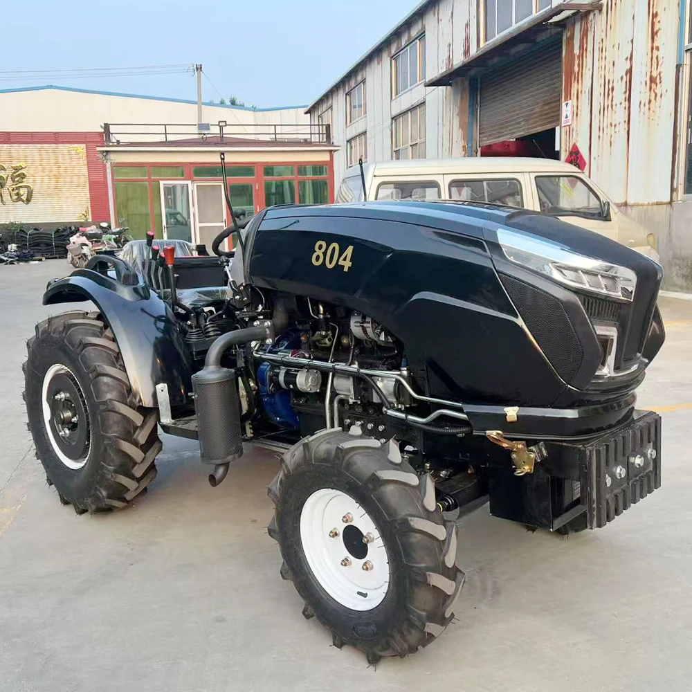 China New Compact Tractor 80 HP Multifunctional Farm Orchard Plow Pose Tractor Three Point Suspension Traction Tractor for Sale