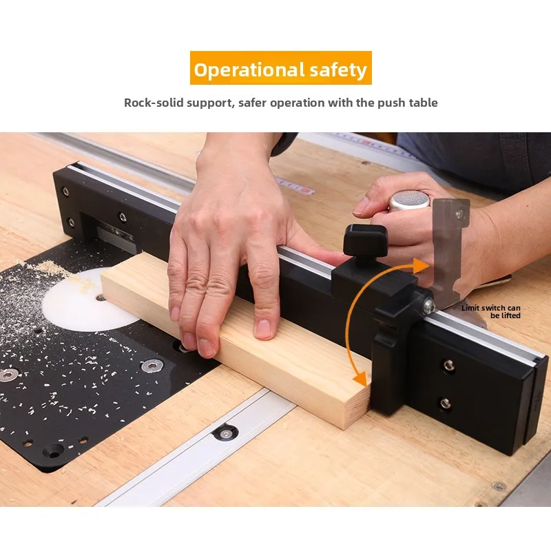 Adjustable Woodworking Push Block Miter Slot Sled Angle Gauge Set Precision Router Table Saw Band Saw Jig for DIY Workshop