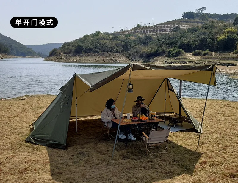 2026 High Quality 2-in-1 Windproof and Rainproof Portable Tent Hot Selling and Popular Oxford Flame Retardant Cloth Pyramid Tent