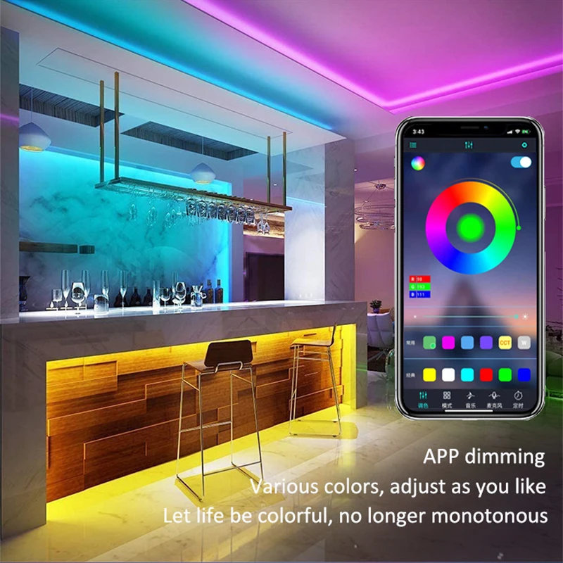 Tira de luces Led con Control Bluetooth, luces Led Rgb para Tv, cinta Usb, retroiluminación, decoración de fiesta, lámpara Flexible, cinta, diodo