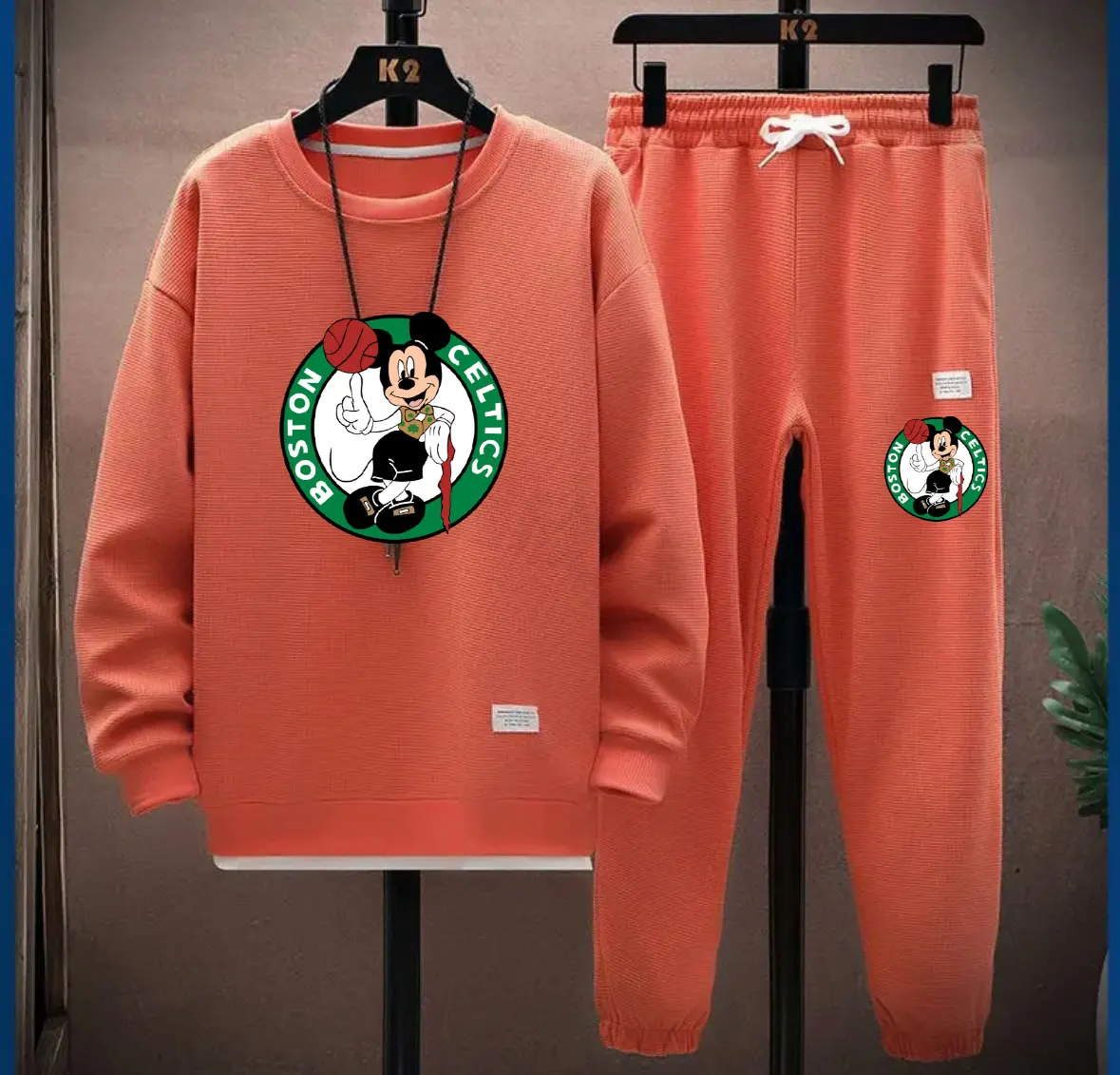 أحدث العلامات التجارية الأكثر مبيعًا لعام 2025 عبر الحدود مطبوعة للربيع والخريف طقم هوديي رياضي للسيدات طقم ديزني ميكي للجنسين #2