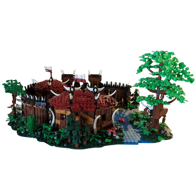 Medieval Castle Model Moc Building Blocks Fantasy Orc Camp Model Technology Bricks DIY Assembly Holiday Construstion Toy Gifts