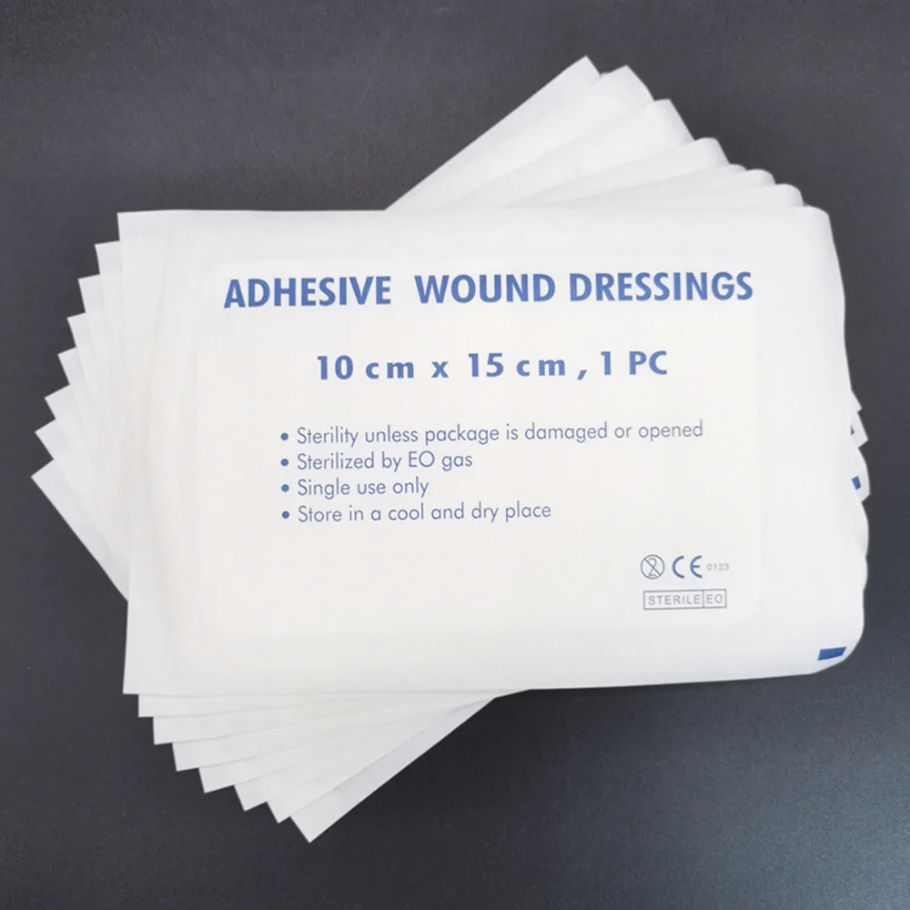10Pcs Large Breathable Bandage Patches Self-Stick Elastic Dressing Home Sports Travel First Aid Wound Protective Care Easy Kit