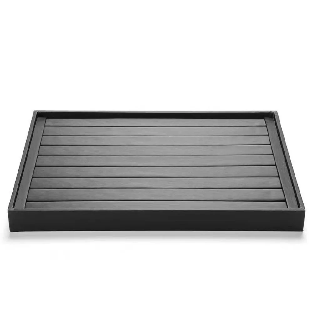 Stackable Jewelry Display Tray Black Flat Bottom PU Leather Jewelry Pallet Anti-slip Multi Compartments Jewelry Drawer Inserts