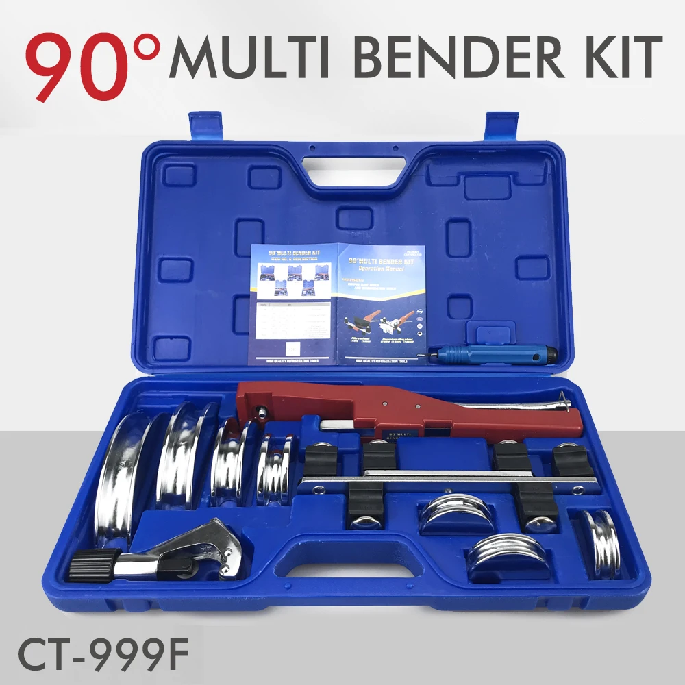 Multidie Aluminum Alloy Tube Bender Kit, 90° Labor‑saving Pipe Bending Tool for AC Refrigerator Copper Tubing