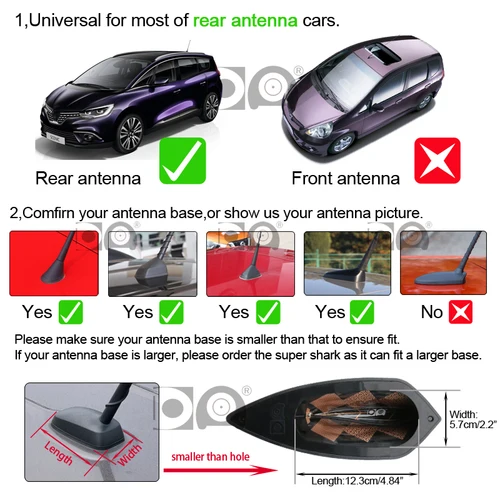 Imagen 2 del producto Antena Universal 5D con forma de aleta de tiburón, antenas de Radio para coche, FM AM, señal más fuerte, pintura de Piano para Toyota Yaris Vios Avensis
