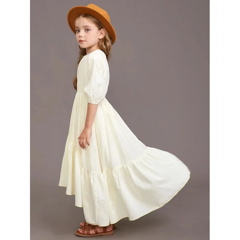 Princess girls Cotton Fashion causal dress baby kids wedding party dresses teenager children clothes for 3 4 6 8 10 12