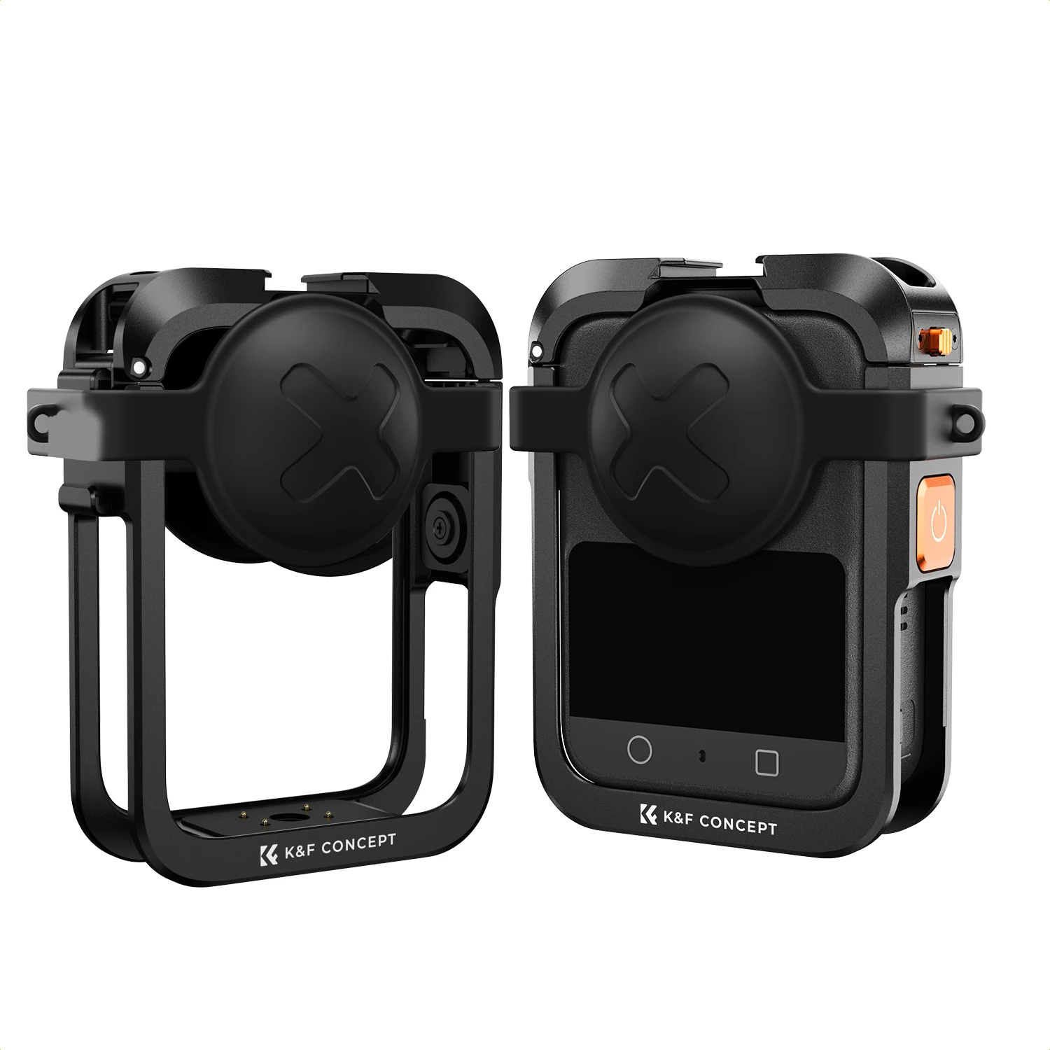 k-f-concept-aluminum-camera-cage-for-dji-osmo-360-protective-case-with-silicone-lens-cover-and-2-cold-shoe-mounts-charging-port