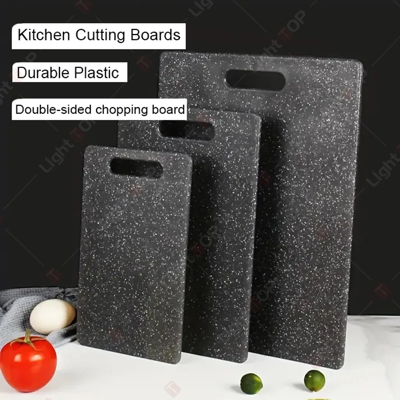 

Кухонная разделочная доска, имитация мрамора, пластиковая разделочная доска для мяса, фруктов и овощей, двухсторонняя разделочная доска, черная