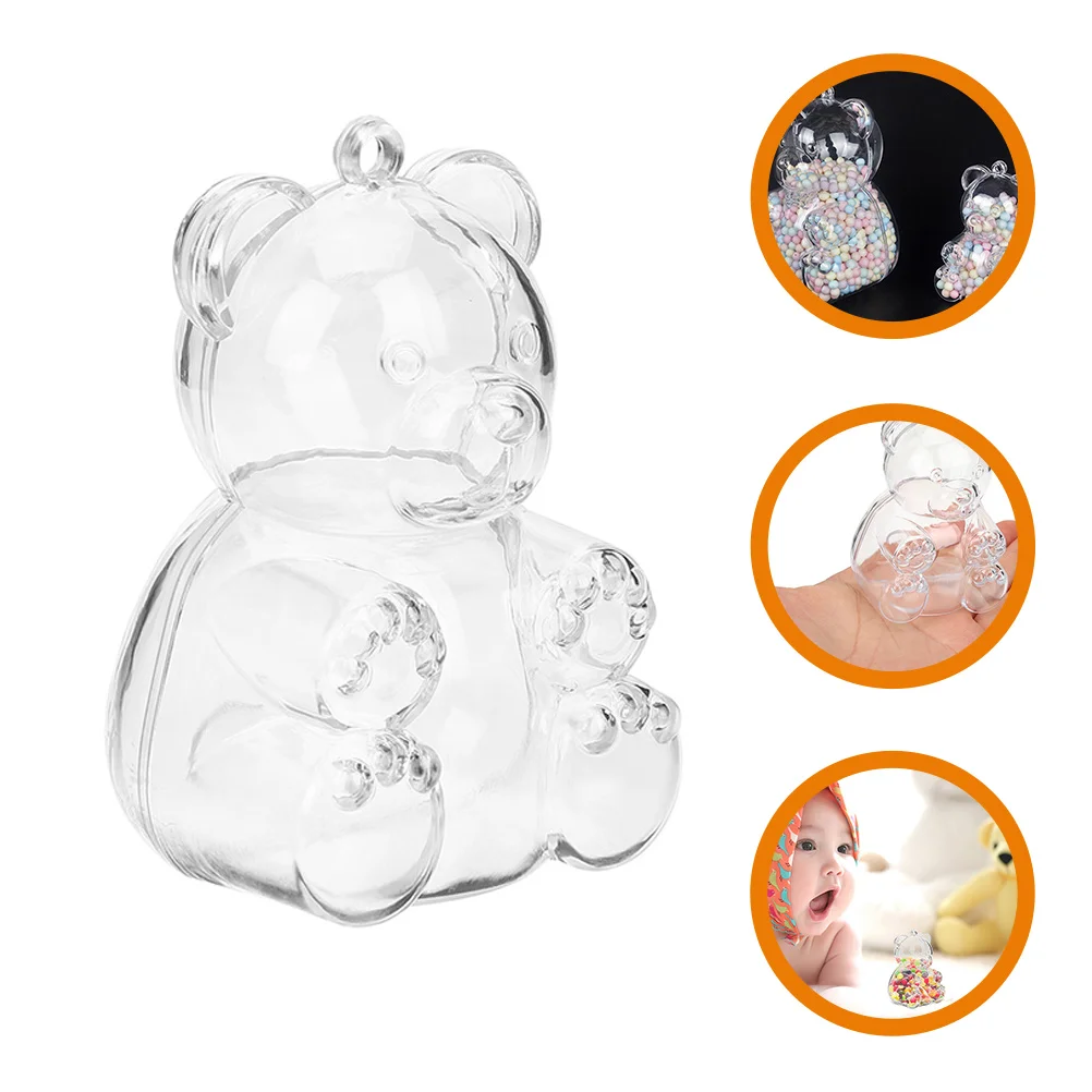 Boîte à Bonbons en Forme d'Ours, Conteneur Transparent pour ix, Plusieurs Intervalles de Mariage, Étui pour Banquet, 8 Pièces
