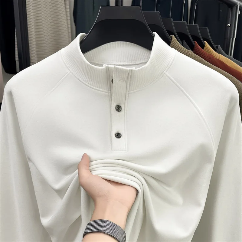 

Autumn and Winter Men's Base Layer Half-turtleneck Down Sweater Warm Long-sleeve T-shirt 2025 New Selfheating Top Clothing