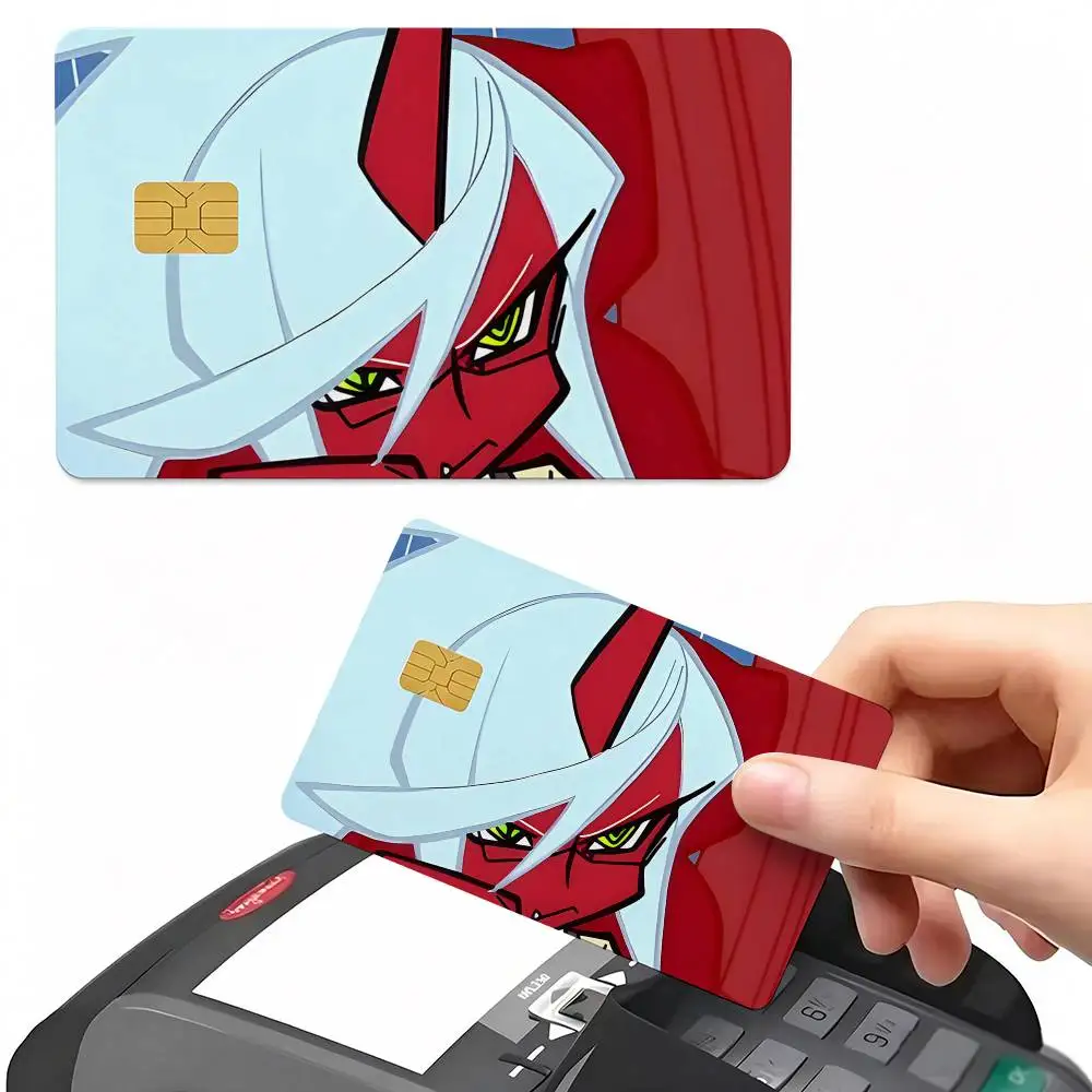 Kneesocks Demon Anime Characters Credit Card Sticker Waterproof PVC Skin Cover For Debit Bank Card, Removable Card Decal Wrap