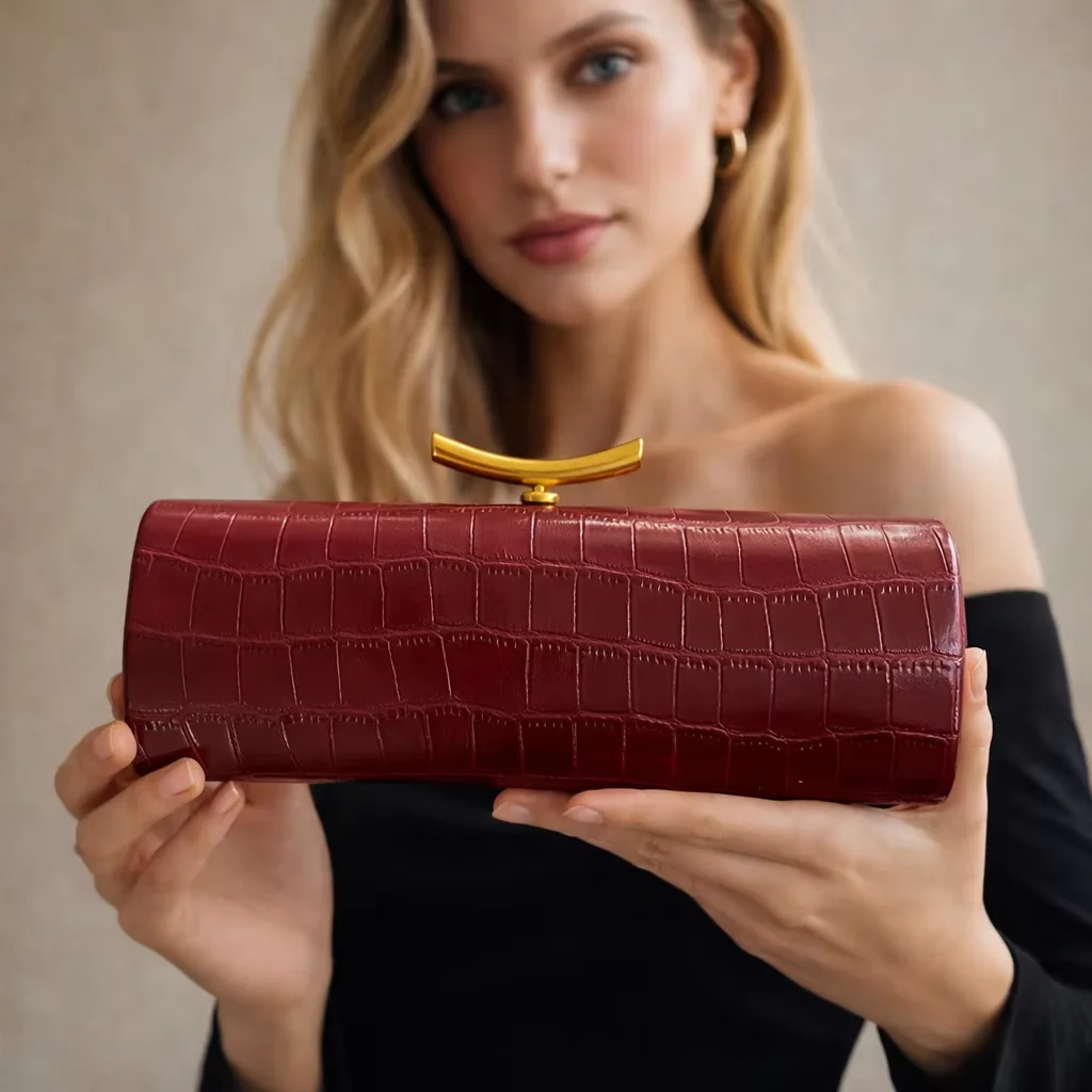 2026 New Cross-border PU Crocodile Pattern Dinner Bag Fashion Shape Bag Single-Shoulder Crossbody Party Bag for Women 23 cm