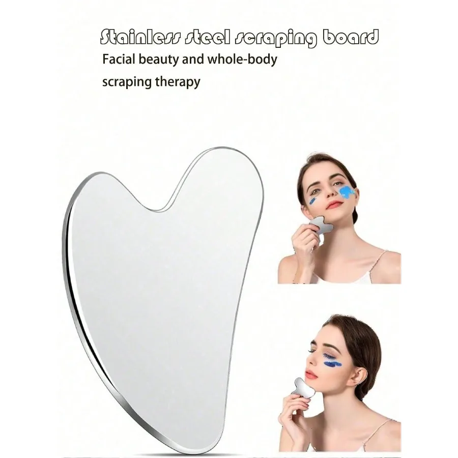 The latest massage tools for 2025 Stainless Steel Gua Sha Board, Heart Shape Facial Lymphatic Massage Scraping Tool, Facial - Detail 1