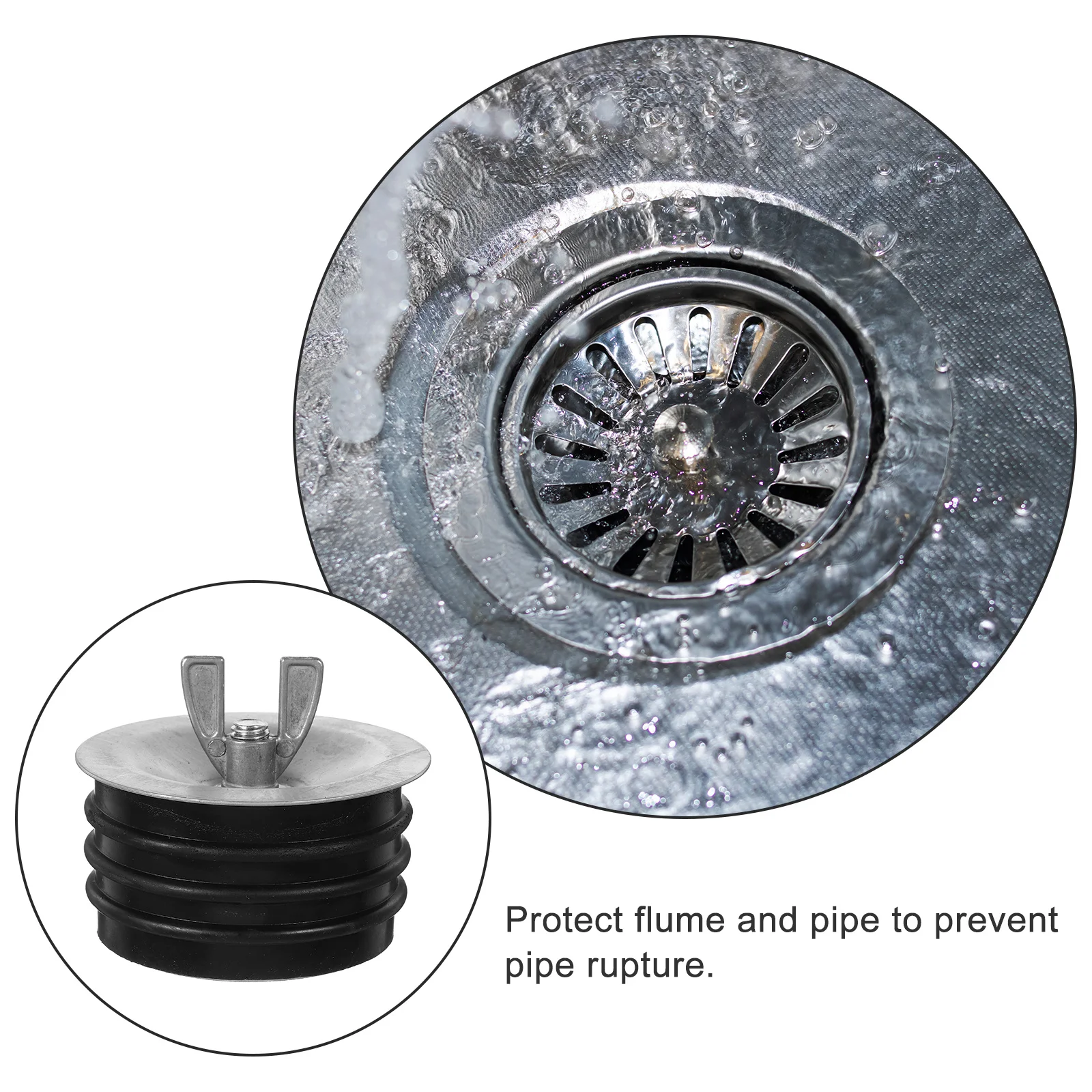 Steel Mechanical Test Plug 3 Inch Galvanized Screw Wing Nut Rubber Seal Durable Easy Install Sink Pool Sewer Pipe Cover