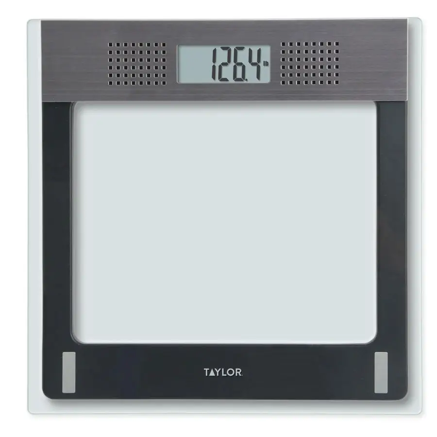 

Говорящие весы для пожилых людей, цифровые стеклянные весы емкостью 440 фунтов с громким голосовым считыванием, серые