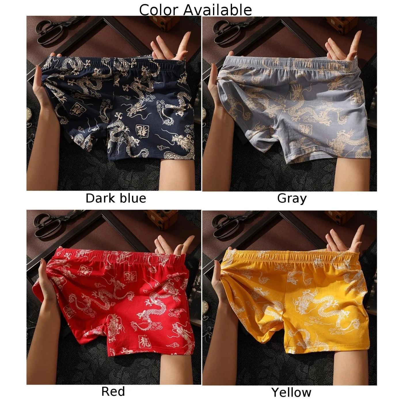 سراويل داخلية بوكسر للرجال قابلة للتنفس مثالية للنوم، تصميم متوسط الخصر، نمط عادي الطول #4