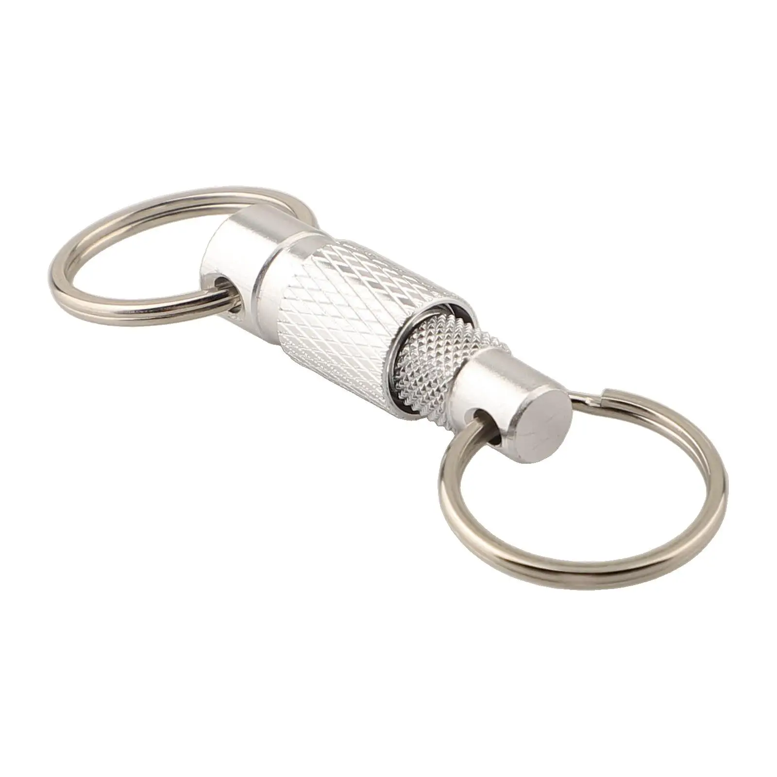 

1Pcs Portable Aluminum Alloy Keychain With Detachable Metal Key Ring° Rotation Dual Ring Buckle Quick Release Lock