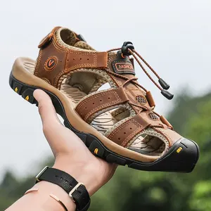 Men of genuine leather sandals of summer men outdoor shoes leather sandals for men 8 Main Sales Men's Leather Sandal - №7