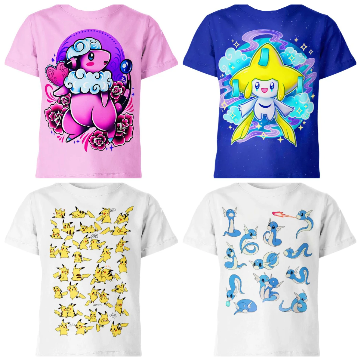 

2025 Summer Hot-selling New Pokemon Boys and Girls 3D Printing Crew Collar T-shirt Street Sports Casual Top Cosplay Clothing