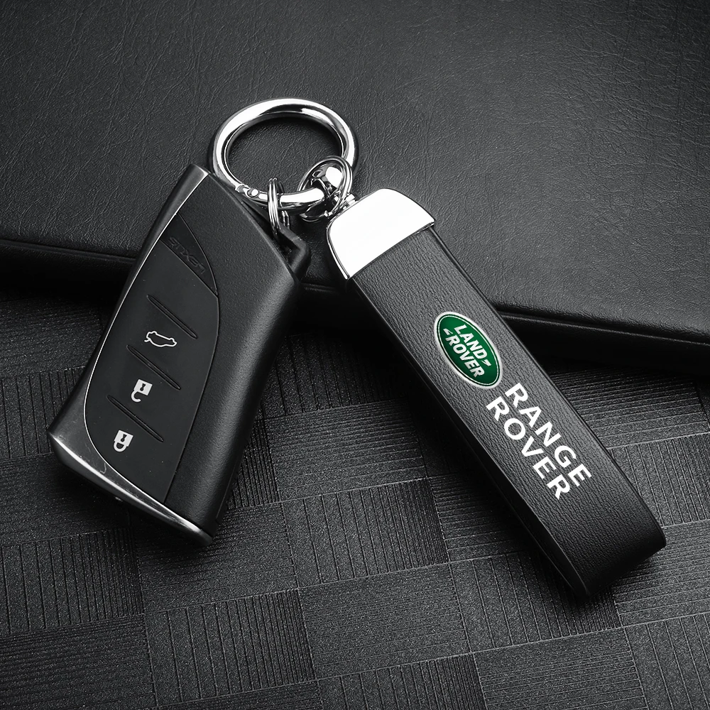 Luxury Leather Car Logo Keychain Key Rings Key Holder Auto Accessories For Land Rover Range Rover L320 L405 Discovery Sport SVR