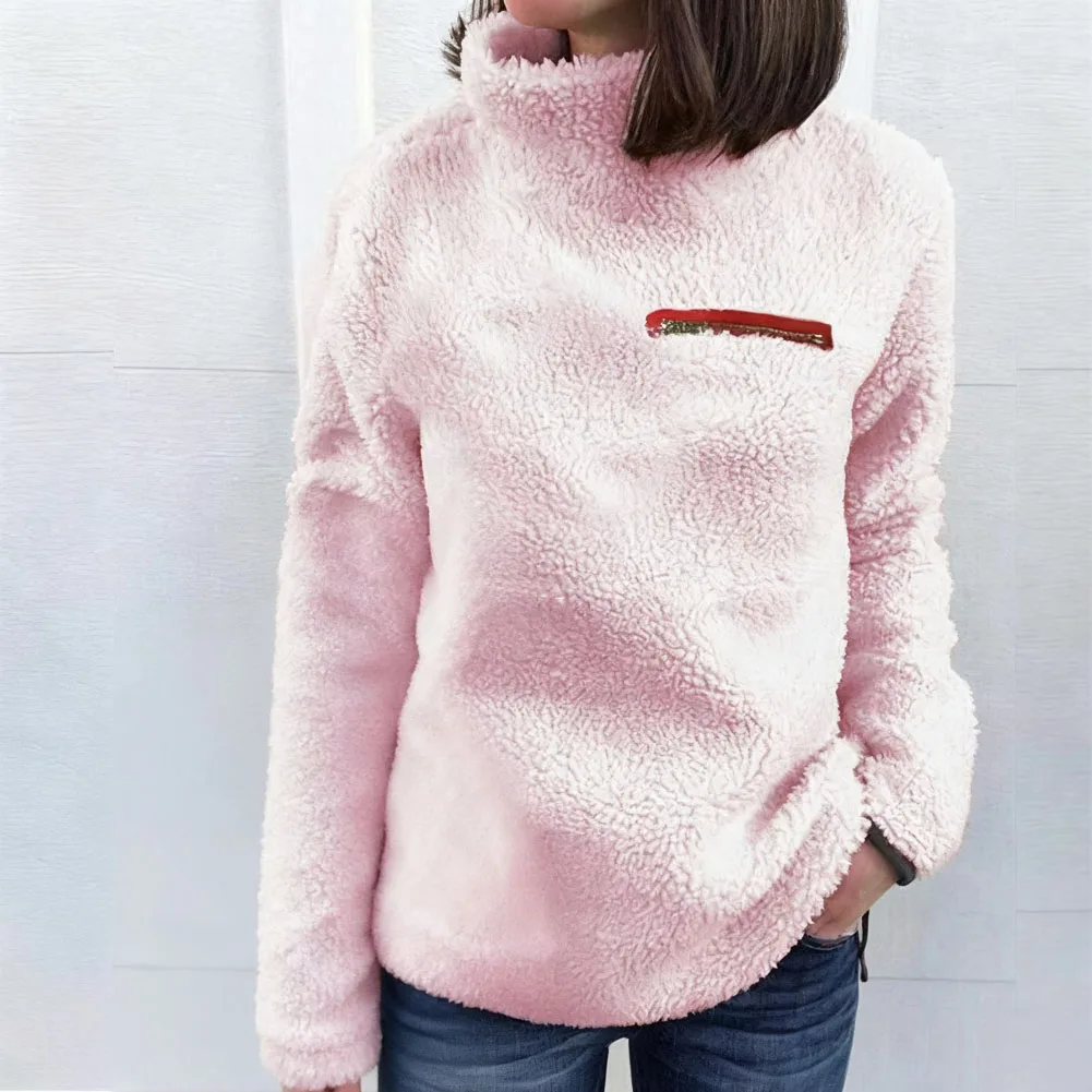 

Пушистый свитер с длинными рукавами, женская одежда, удобная женская одежда, зимний пуловер, свитер 70, полиэстер, 30, спандекс, с длинным рукавом