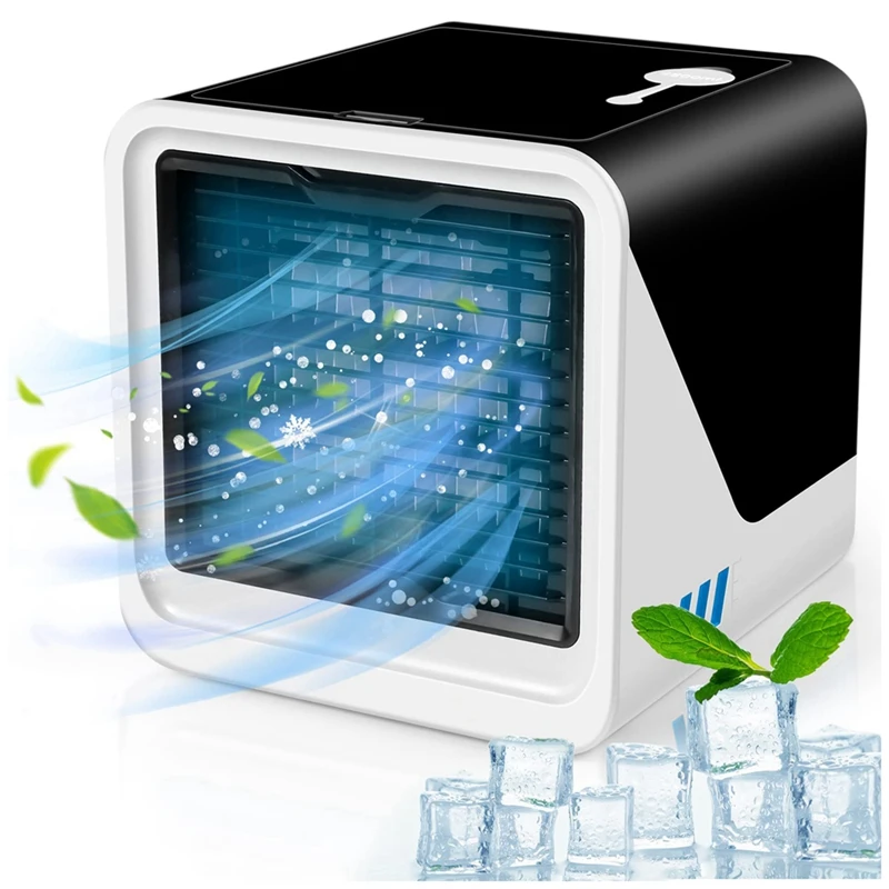 

Мини-вентилятор охлаждения, вентилятор кондиционера, настольный вентилятор воздушного охлаждения, 7-цветные светодиодные фонари для комнаты, офиса