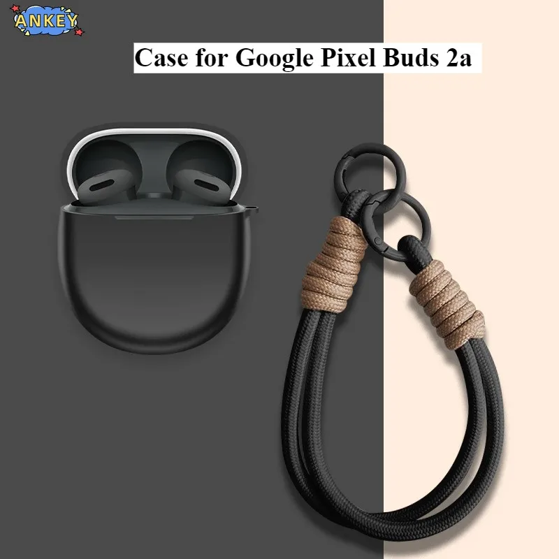حافظة لهاتف Google Pixel Buds 2a حافظة من السيليكون الناعم المقاوم للخدش مع حبل حلقة تسلق #3