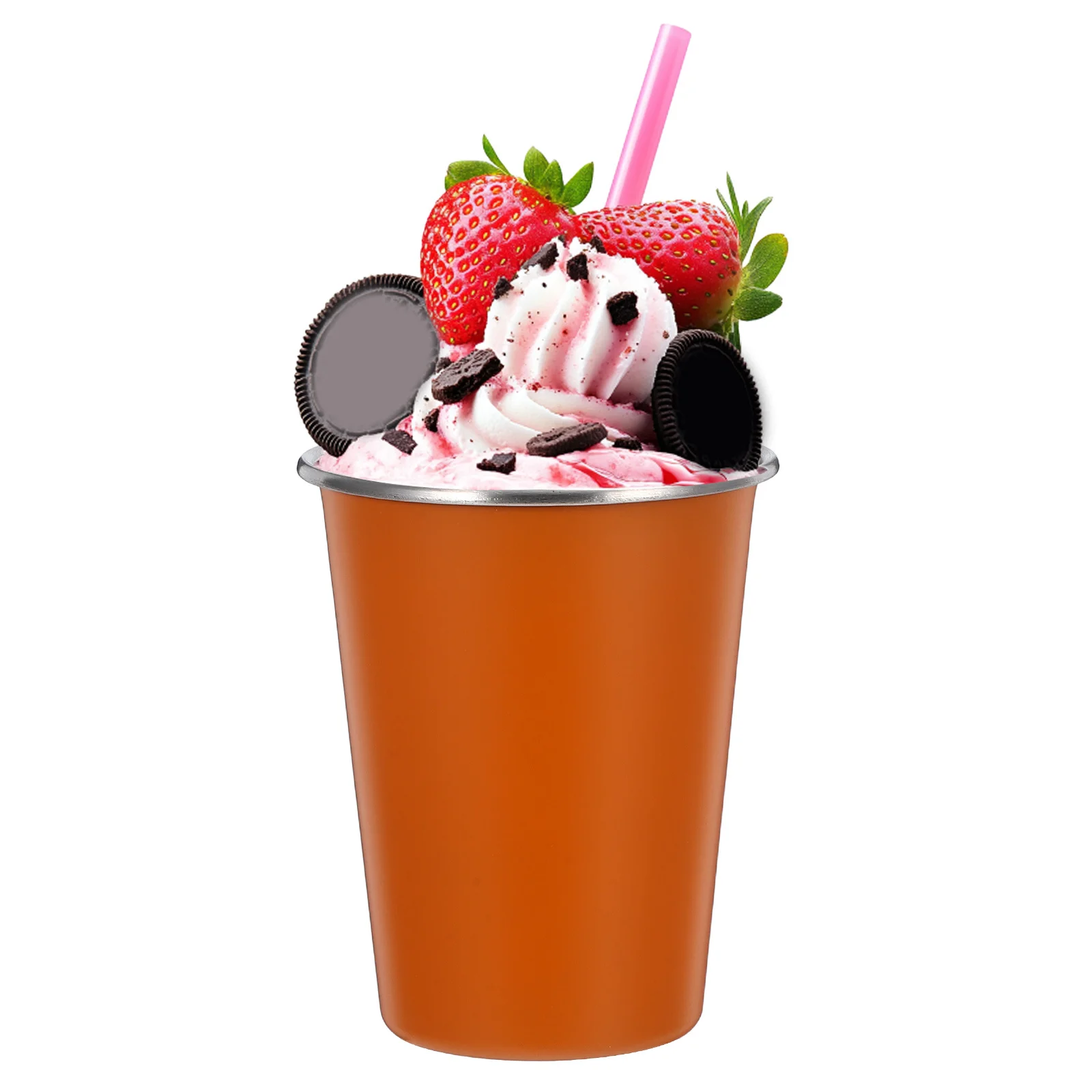 

Stainless Steel Cup 12Oz Single Layer Portable Mug for Hot Cold Drinks Outdoor Camping Hiking Travel Coffee Tea Beverage