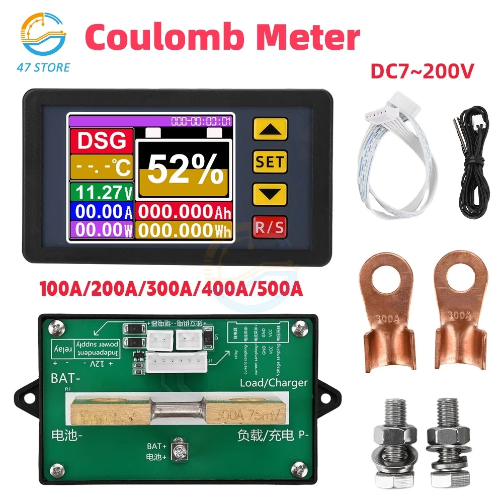 

DC7-200V измеритель тока, кулометр с цветным экраном, измеритель напряжения и мощности, двунаправленный тестер емкости батареи