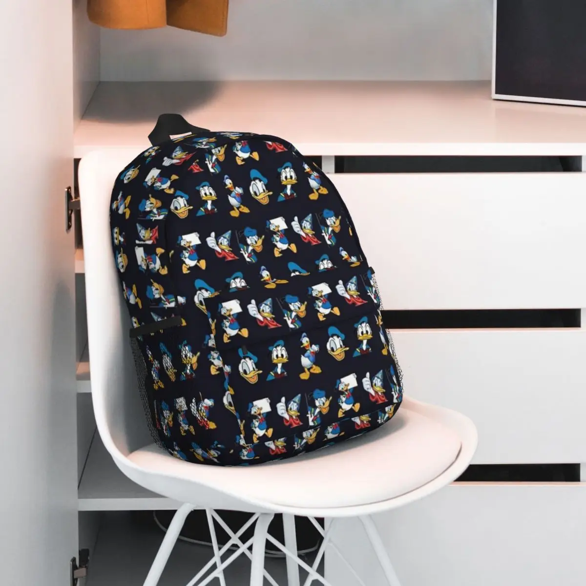 Pato Donald para meninas meninos mochila de estudante de grande capacidade mochila leve à prova d'água 15 polegadas