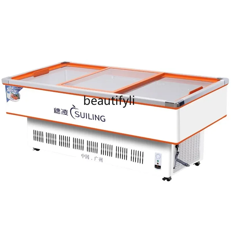 

A61 Commercial horizontal seafood display cabinet ordering cabinet refrigerated frozen cooked food fresh-keeping refrigerator